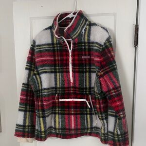 Vineyard Vines Plaid Half Zip Fleece Pullover